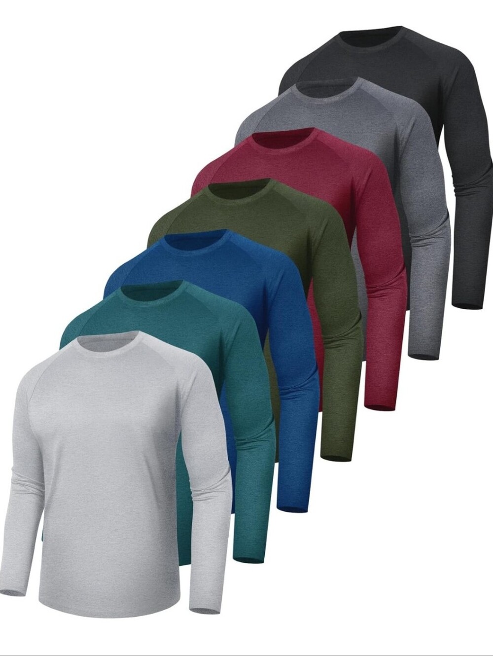 Men's Long Sleeve Crewneck Performance Shirt - Multi-Color Pack
